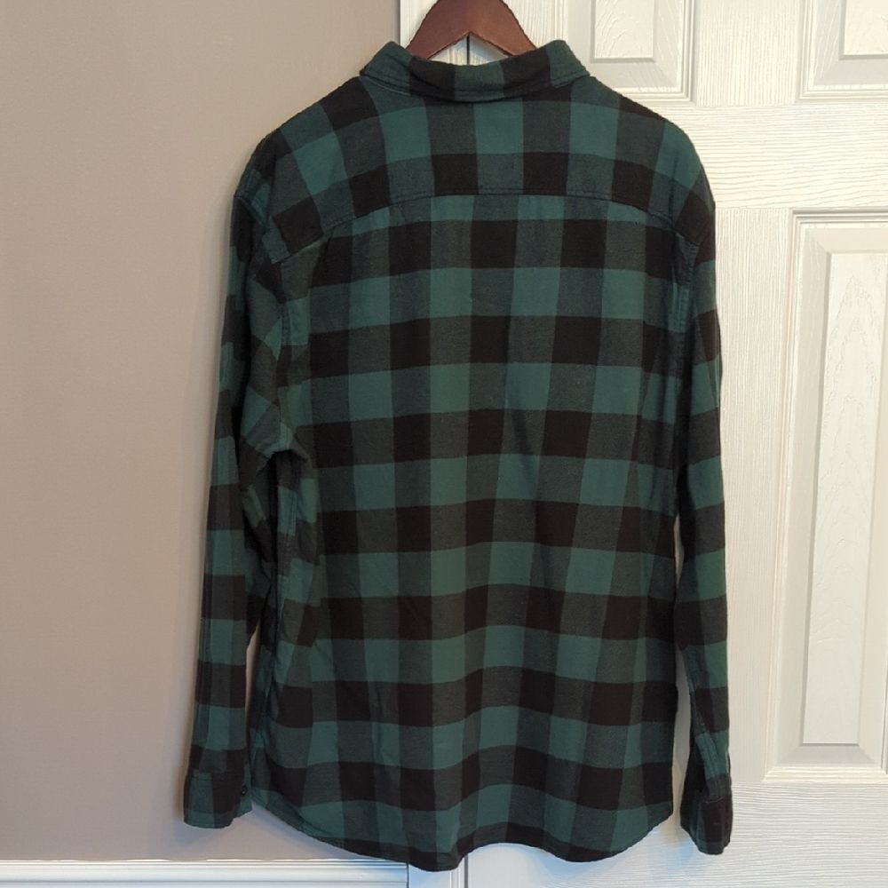 American Eagle Green & Black Plaid Button-Down Shirt XXL Buffalo Check - Picture 3 of 9